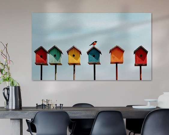 Voorbeeld van het werk in een kamer