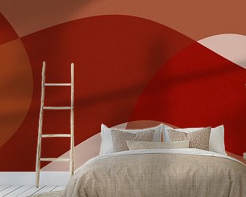 Abstract shapes and lines in warm colors I by Dina Dankers