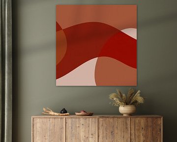 Abstract shapes and lines in warm colors I by Dina Dankers