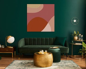Abstract shapes and lines in warm colors II by Dina Dankers