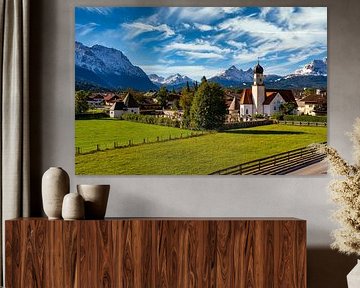 Idyllische Kirche St. Jacob in Wallgau Oberbayern von Photo Art Thomas Klee