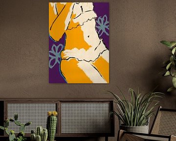 Fluisterende Lijnen – Intimiteit in Kleur | Pop Art Vrouw in Lingerie van MadameRuiz