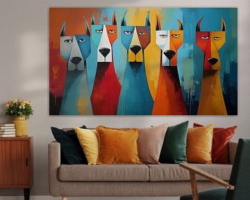 Abstracte boze pitbulls panorama
