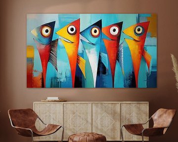 Abstraktes glückliches Fisch-Panorama