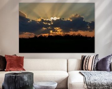 Skyline Niehove in Sunrays by Wil de Boer