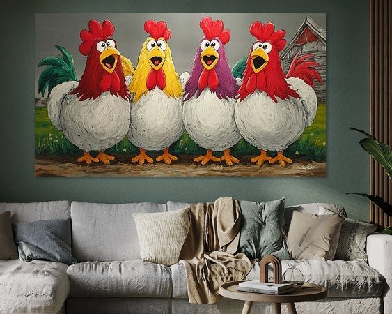 Voorbeeld van het werk in een kamer