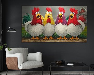 Talking / singing chickens by Gelissen Artworks