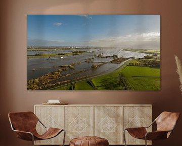 Overstroming van de IJssel met hoge waterstand in de uiterwaarden van Sjoerd van der Wal Fotografie
