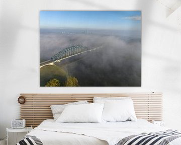 Mistige IJssel vanuit de lucht bij de Oude IJsselbrug van Sjoerd van der Wal Fotografie