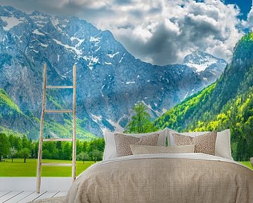 Alps mountains landscape in the Logar Valley during springtime by Sjoerd van der Wal Photography