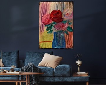 Blumenstillleben in blauer Vase, Alexej von Jawlensky