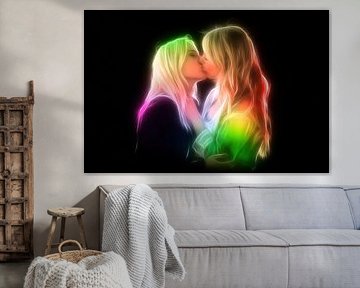 kissing women