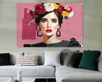 woman with flowers