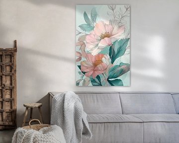 Vintage Flora in Pastel Shades no. 4 by Studio BB