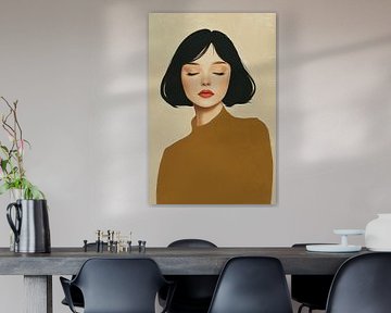 Minimalist Portrait in Ochre no. 1 by Studio BB