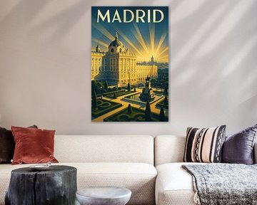 Madrid Art Deco Poster – Vintage Travel Wall Art by Travel Shop