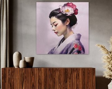 Woman in Purple Kimono