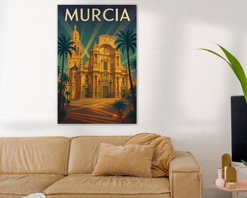 Murcia Cathedral Splendor – Vintage Art Deco Poster by Travel Shop