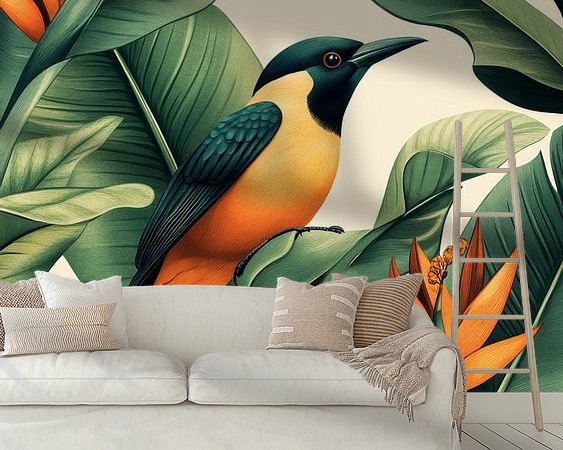 Voorbeeld van het werk in een kamer