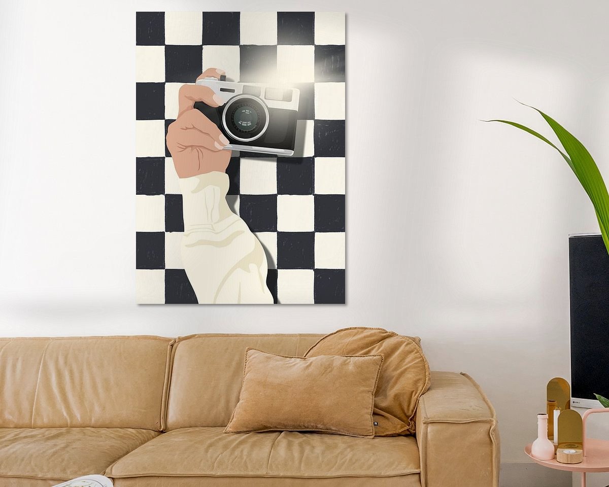 Voorbeeld van het werk in een kamer