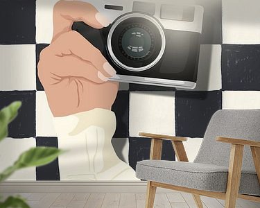 Voorbeeld van het werk in een kamer