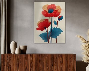 Mohn im Blockdruck