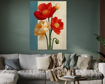 Mohn im Blockdruck