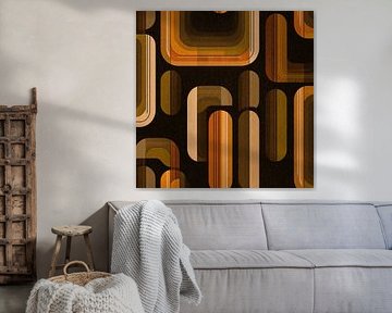Motif rétro - Minimaliste en brun et orange sur Thea