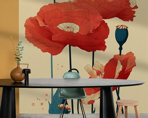 Voorbeeld van het werk in een kamer