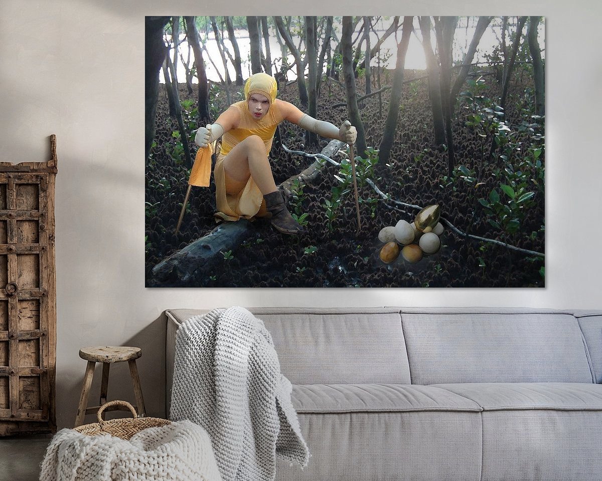 Voorbeeld van het werk in een kamer