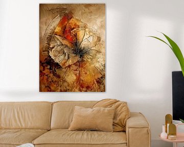 Herfst: Uniek herfstblad in mixed media