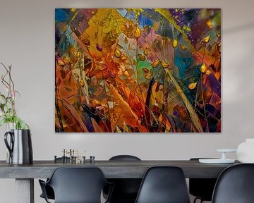 Herfst: Kleurrijk en abstract herfst schilderij