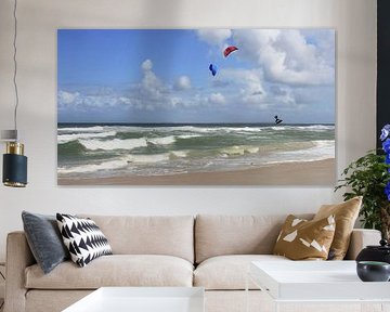Kitesurfer am Strand von Hilde Heikoop