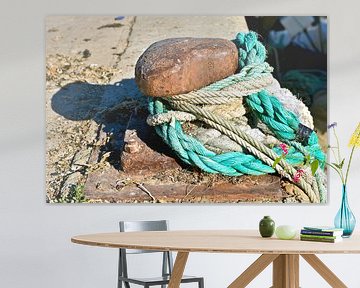 Colourful ship ropes at the old harbour of Novo Sancti Petri by Silva Wischeropp