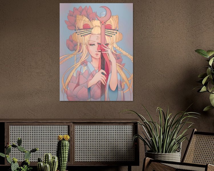 Voorbeeld van het werk in een kamer