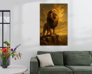 Tableau Imprimé Lion Majestueux à l’Huile