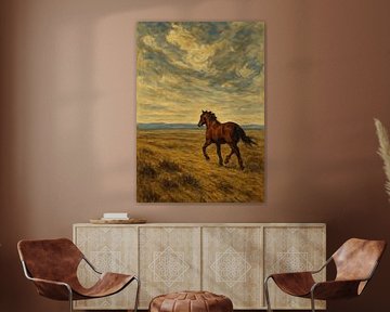 Tableau Imprimé Cheval Sauvage à l’Huile