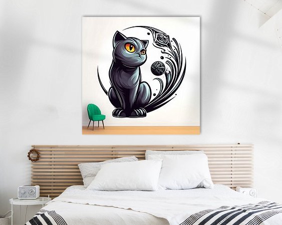 Voorbeeld van het werk in een kamer