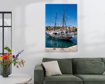Antalya harbour with historic sailing boats by Photo Art Thomas Klee