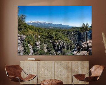 Panoramic view over the Turkish mountain landscape