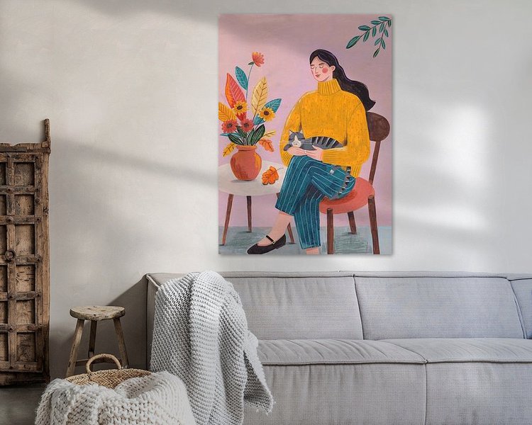 Voorbeeld van het werk in een kamer