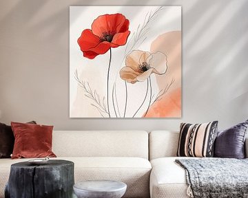 Klaprozen duo I van Richards Fine Art