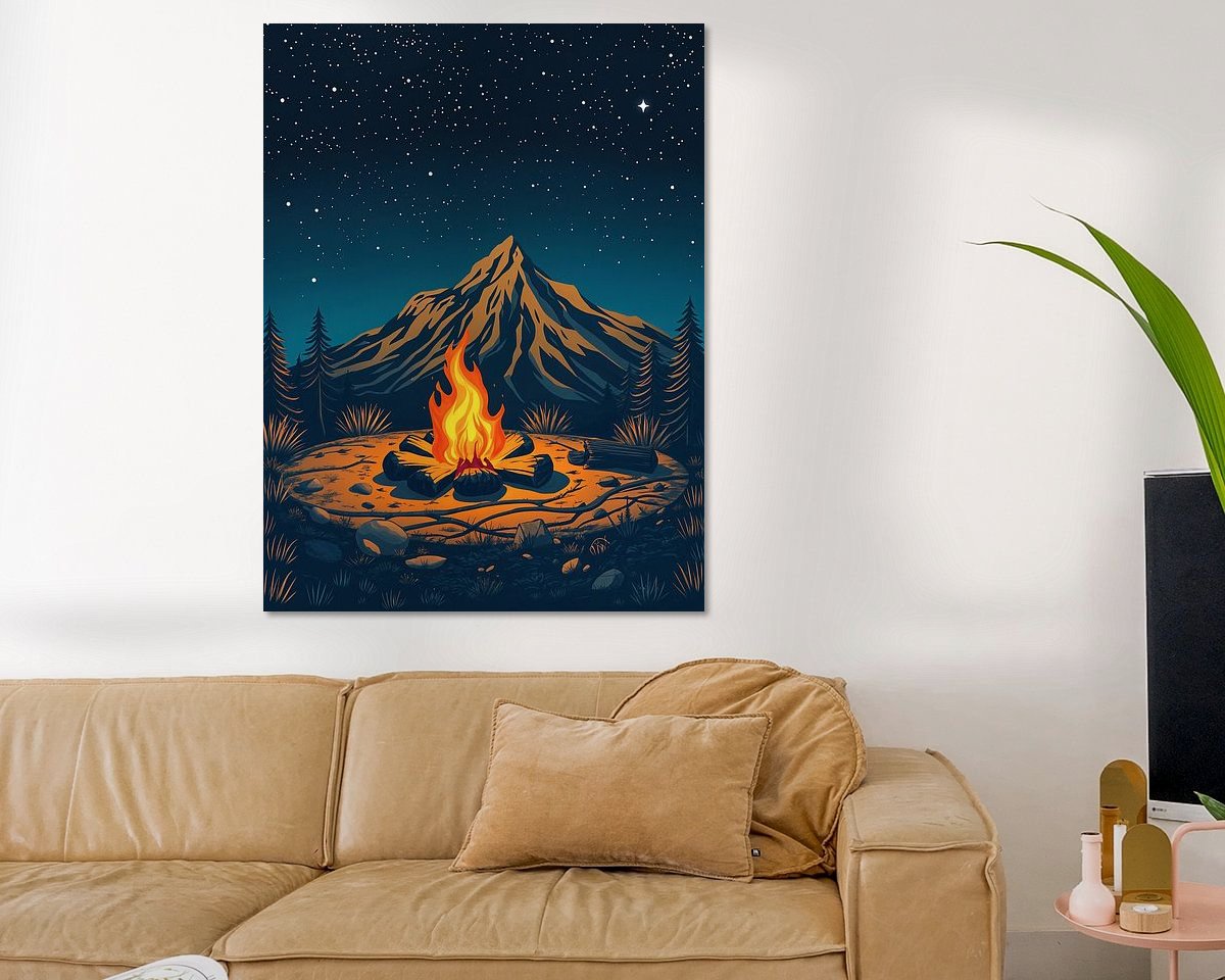 Voorbeeld van het werk in een kamer