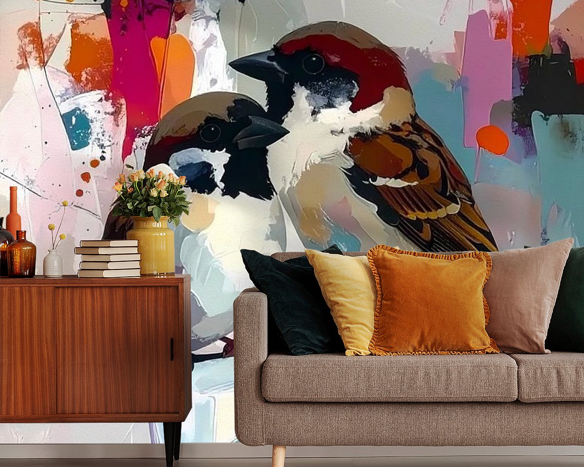 Voorbeeld van het werk in een kamer