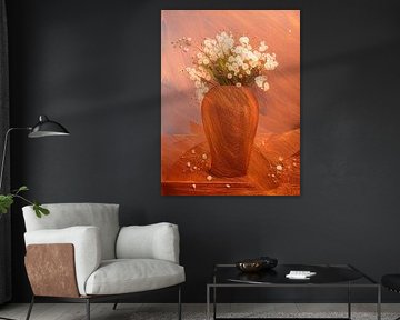 Timeless and elegant still life of copper vase with plasterwort by Studio Pieternel