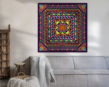 Vibrant Tribal Geometry by TampuArt
