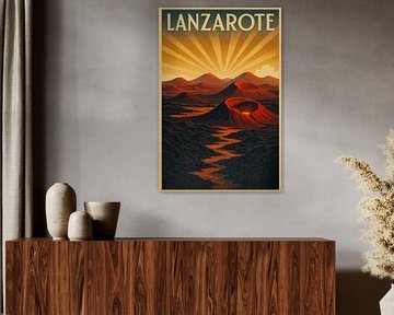 Affiche Art Déco - Paysage volcanique de Lanzarote sur Travel Shop