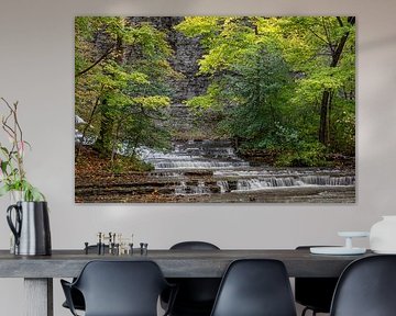 Waterfall in New York state in autumn by Karin Broekhuijsen