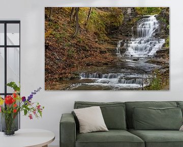 waterfall in autumn by Karin Broekhuijsen
