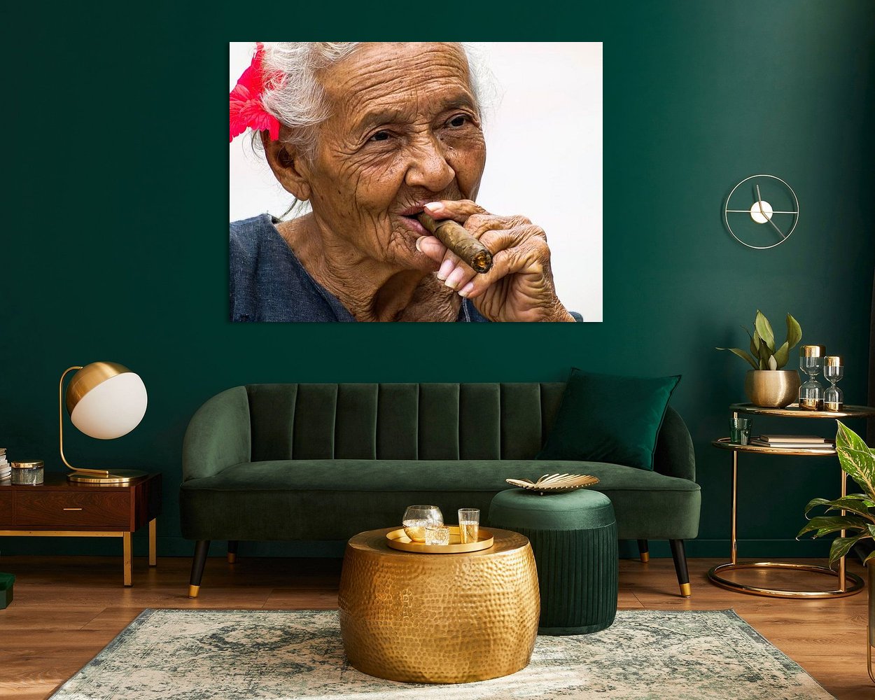 Voorbeeld van het werk in een kamer